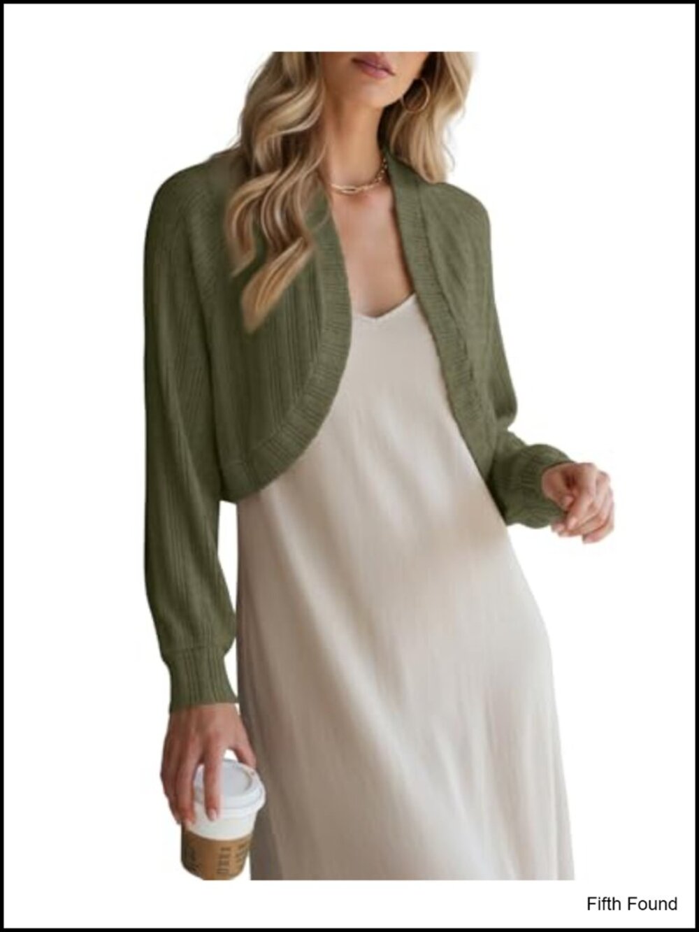 Lightweight Long Sleeve Cropped Shrug Cardigan for Women Ribbed Knit